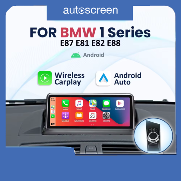 Belaidis CarPlay / Android Auto multimedijos grotuvas BMW 1 serijai E81 / E82 / E87 / E88 (2004–2012)