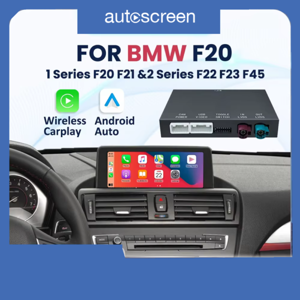 Belaidis „CarPlay“ / „Android Auto“ dekoderis BMW 1 ir 2 serijai F20 / F21 / F22 / F23 / F45 su NBT EVO sistema